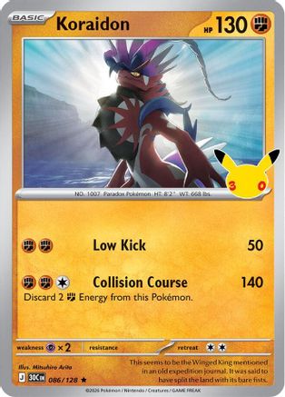Koraidon 086/128  - Holofoil ME 30th Celebration - Rare