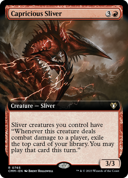 Capricious Sliver (Extended Art) (CMM-765) - Commander Masters: (Extended Art) Foil