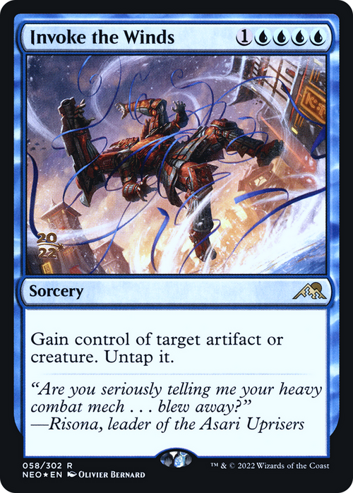 Invoke the Winds (PRE-058) - Kamigawa: Neon Dynasty Promos Foil