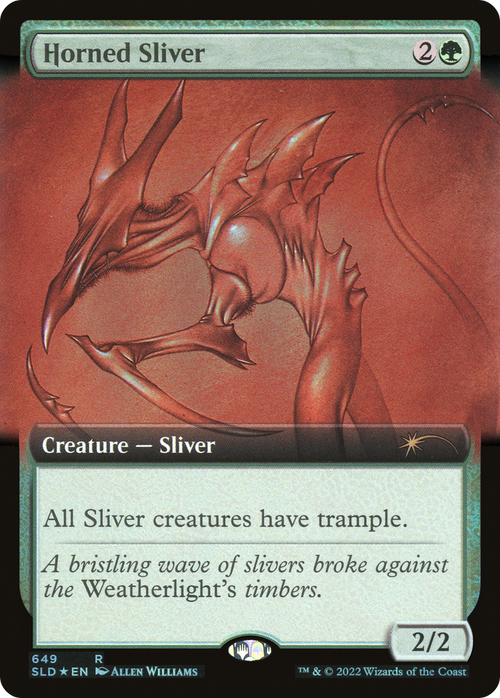 Horned Sliver (Extended Art) (SLD-649) - Secret Lair Drop: (Extended Art) Foil
