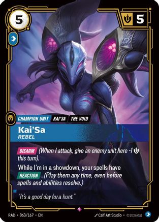 Kai'Sa, Rebel (063/167) - Radiance Foil
