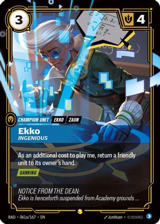 Ekko, Ingenious (Alternate Art) (061a/167) - Radiance Foil