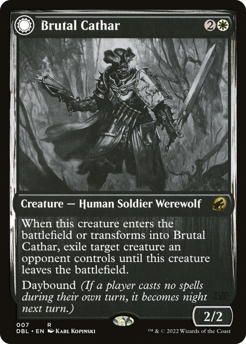 Brutal Cathar (DBL-007) - Innistrad: Double Feature: (Double Faced Transform)