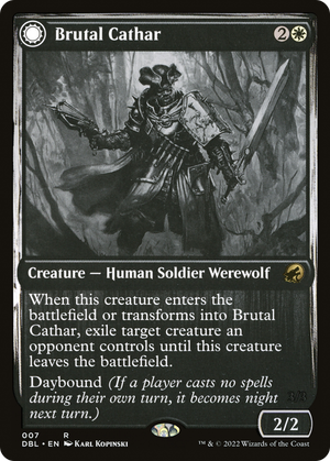 Brutal Cathar (DBL-007) - Innistrad: Double Feature: (Double Faced Transform) Foil