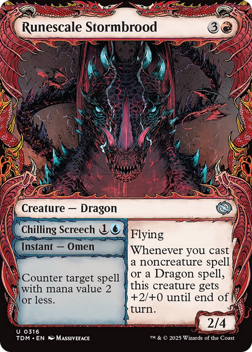 Runescale Stormbrood (Showcase) (TDM-316) - Tarkir: Dragonstorm: (Showcase) Foil