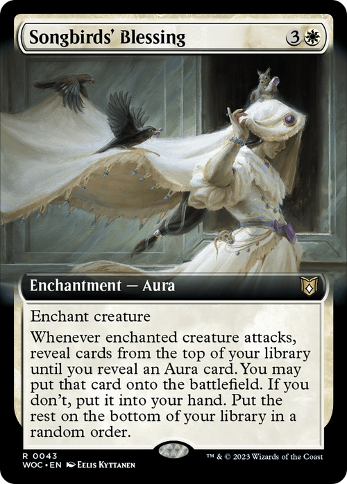 Songbirds' Blessing (Extended Art) (WOC-043) - Wilds of Eldraine Commander: (Extended Art)