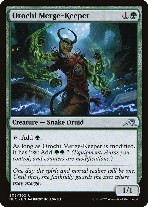 Orochi Merge-Keeper (NEO-203) - Kamigawa: Neon Dynasty Foil