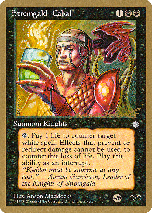 Stromgald Cabal - 1996 Leon Lindback (ICE) (SB) (WCD-) - Pro Tour Collector Set