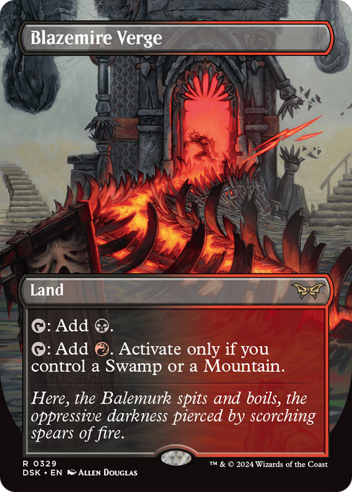 Blazemire Verge (Borderless) (DSK-329) - Duskmourn: House of Horror Foil