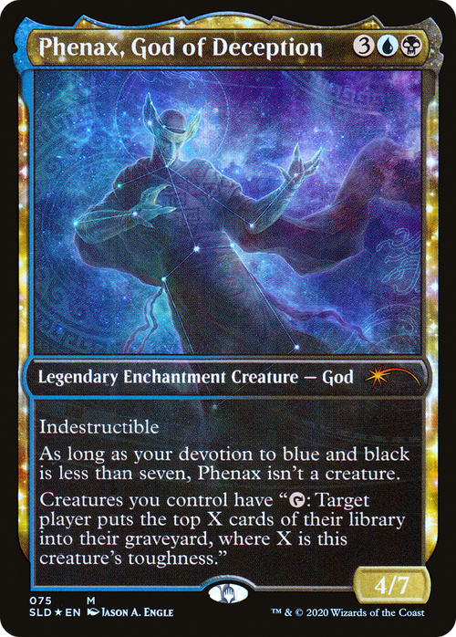 Phenax, God of Deception (SLD-075) - Secret Lair Drop: (enchantment, Showcase) Foil