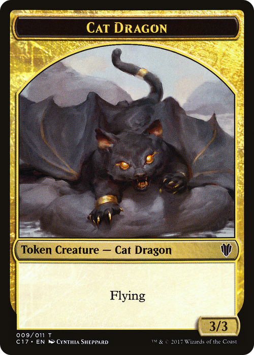 Cat Dragon // Dragon (007) Double-Sided Token (C17-009) - Commander 2017 Tokens