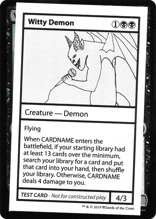 Witty Demon (No PW Symbol) (CMB1-050) - Mystery Booster Playtest Cards 2021