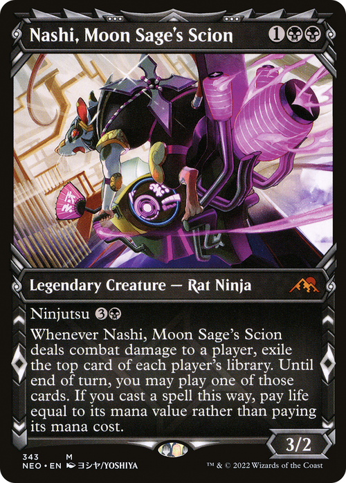 Nashi, Moon Sage's Scion (Showcase) (NEO-343) - Kamigawa: Neon Dynasty: (Showcase) Foil