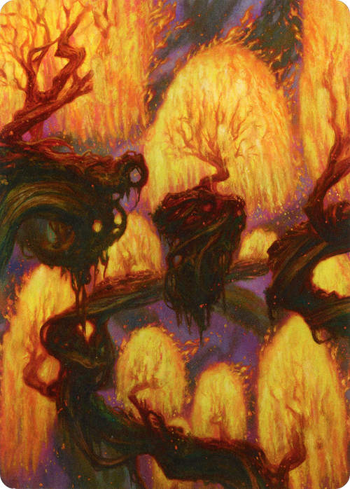 Grove of the Burnwillows // Grove of the Burnwillows (AZNR-034) - Zendikar Rising Art Series (Borderless) Foil