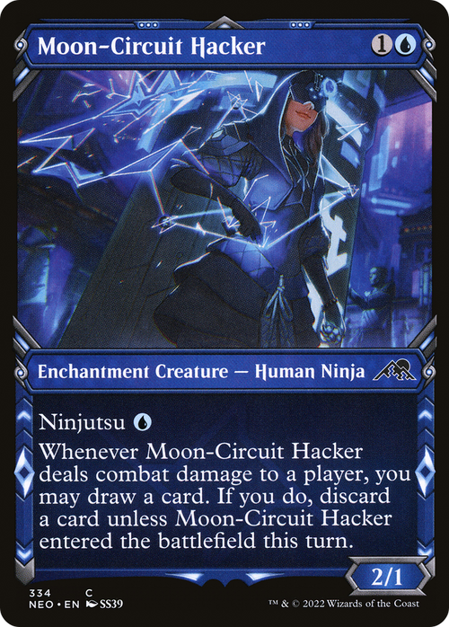 Moon-Circuit Hacker (Showcase) (NEO-334) - Kamigawa: Neon Dynasty: (Showcase) Foil