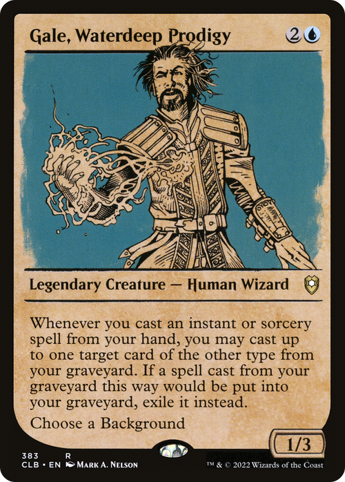 Gale, Waterdeep Prodigy (Showcase) (CLB-383) - Commander Legends: Battle for Baldur's Gate: (Showcase)