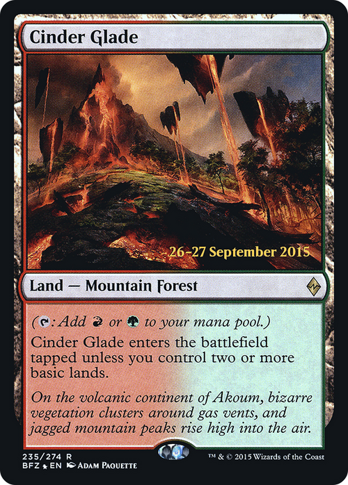 Cinder Glade (PRE-235S) - Battle for Zendikar Promos Foil