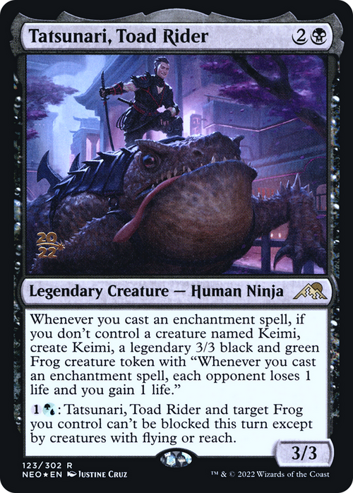 Tatsunari, Toad Rider (PRE-123) - Kamigawa: Neon Dynasty Promos Foil