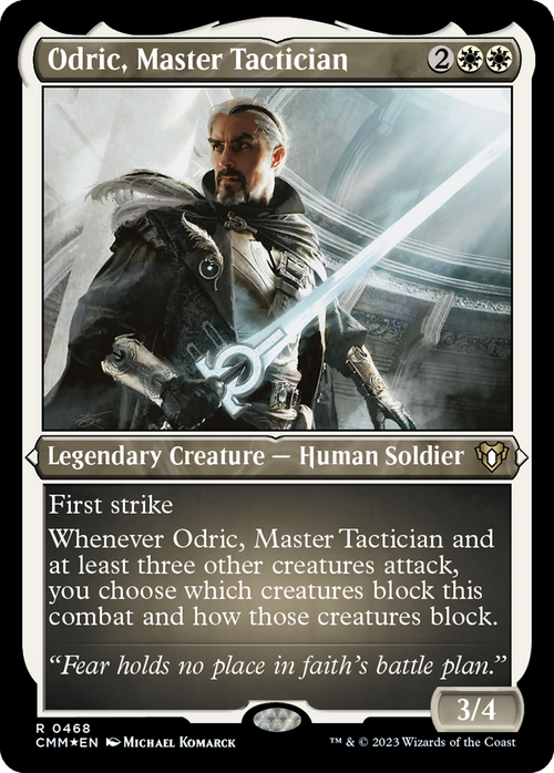 Odric, Master Tactician (Foil Etched) (CMM-468) - Commander Masters Foil