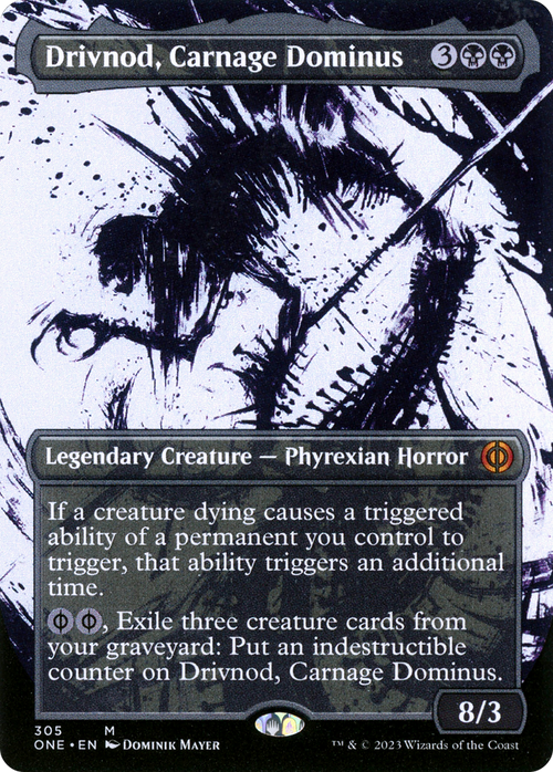 Drivnod, Carnage Dominus (Showcase) (ONE-305) - Phyrexia: All Will Be One: (Showcase) (Borderless) Foil
