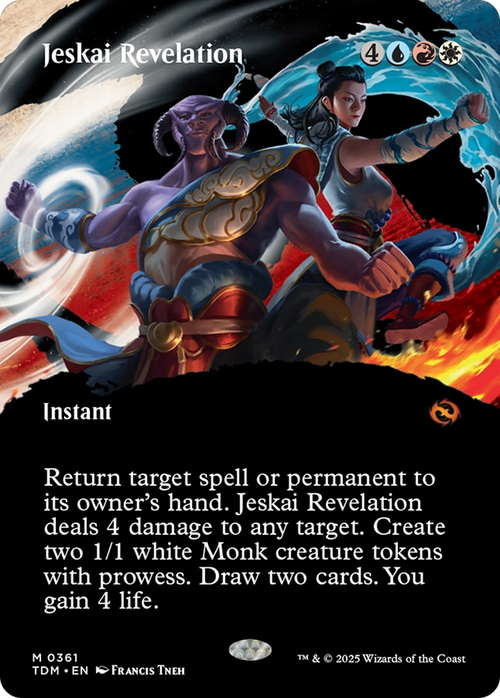Jeskai Revelation (Borderless) (TDM-361) - Tarkir: Dragonstorm: (Showcase)