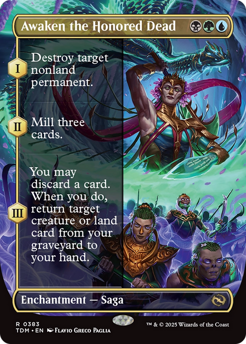 Awaken the Honored Dead (Borderless) (TDM-383) - Tarkir: Dragonstorm: (enchantment)