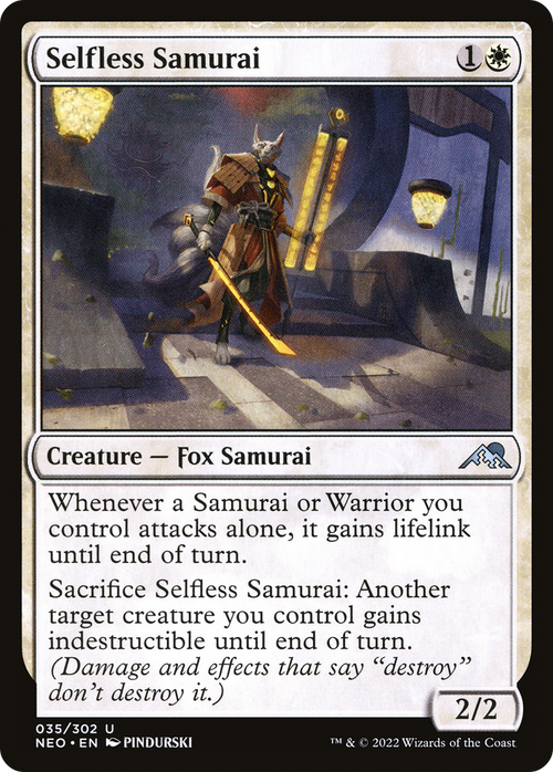 Selfless Samurai (NEO-035) - Kamigawa: Neon Dynasty Foil