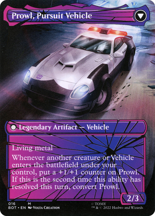 Prowl, Stoic Strategist (Shattered Glass) (BOT-016) - Transformers: (convertdfc, shatteredglass) (Borderless) Foil