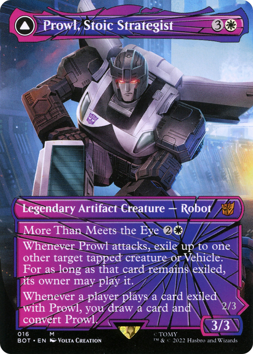 Prowl, Stoic Strategist (Shattered Glass) (BOT-016) - Transformers: (convertdfc, shatteredglass) (Borderless)