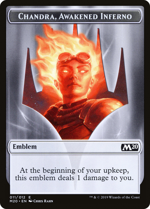 Emblem - Chandra, Awakened Inferno (M20-011) - Core Set 2020 Tokens