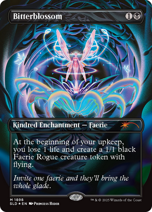 Bitterblossom (Double Rainbow Foil) (SLD-1898) - Secret Lair Drop (Borderless) Foil