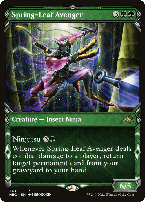 Spring-Leaf Avenger (Showcase) (NEO-349) - Kamigawa: Neon Dynasty: (Showcase) Foil