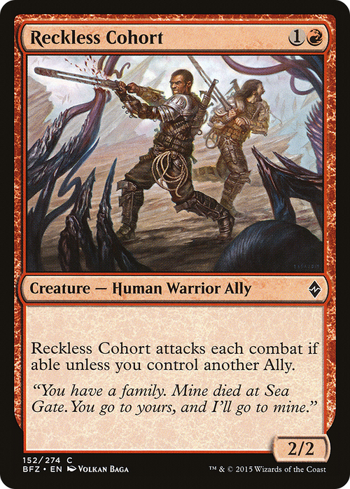 Reckless Cohort (BFZ-152) - Battle for Zendikar