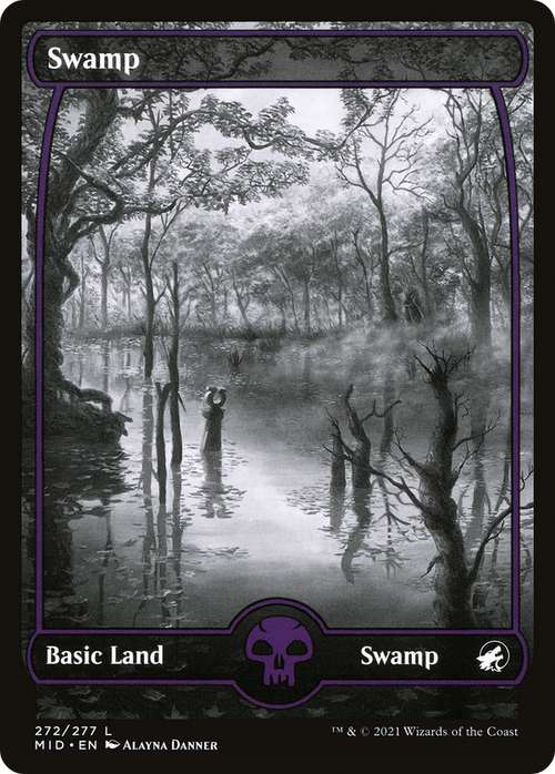 Swamp (272) (MID-272) - Innistrad: Midnight Hunt: (Full Art, Showcase) Foil