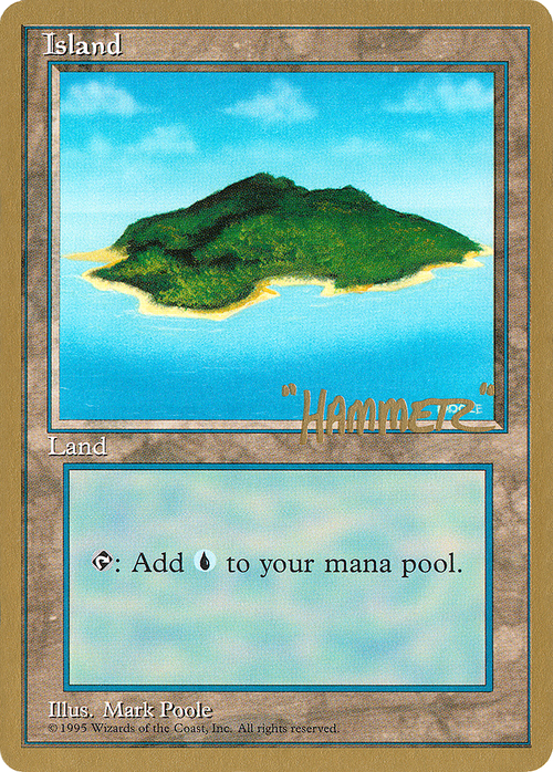 Island (A) - 1996 Shawn "Hammer" Regnier (4ED) (WCD-) - Pro Tour Collector Set