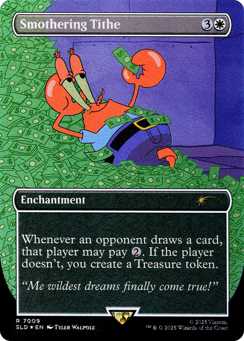 Smothering Tithe (7009) (Rainbow Foil) (SLD-7009) - Secret Lair Drop (Borderless) Foil