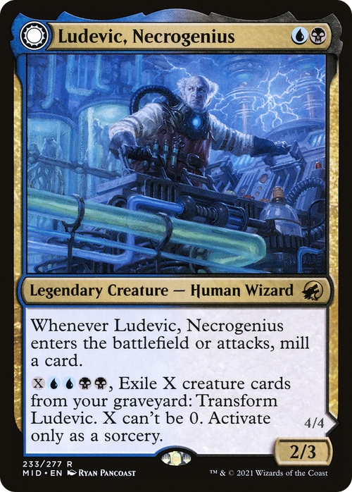 Ludevic, Necrogenius (MID-233) - Innistrad: Midnight Hunt: (Double Faced Transform) Foil