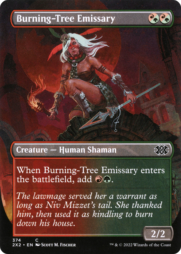 Burning-Tree Emissary (Borderless) (2X2-374) - Double Masters 2022