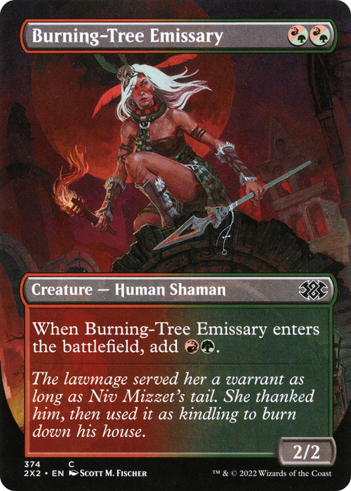 Burning-Tree Emissary (Borderless) (2X2-374) - Double Masters 2022 Foil