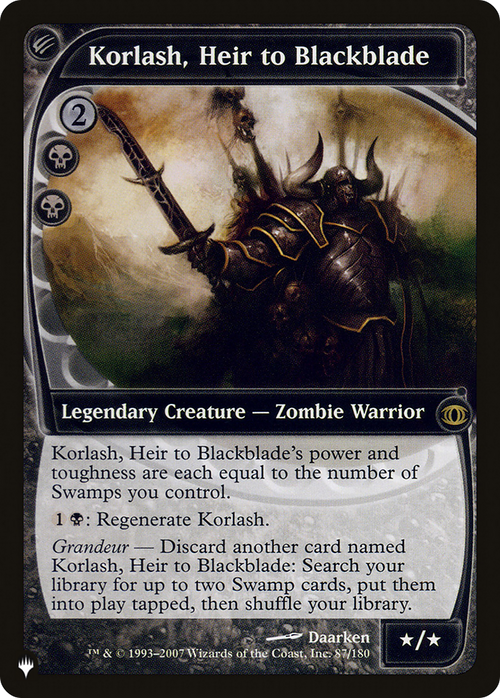 Korlash, Heir to Blackblade (LIST-FUT-87) - The List