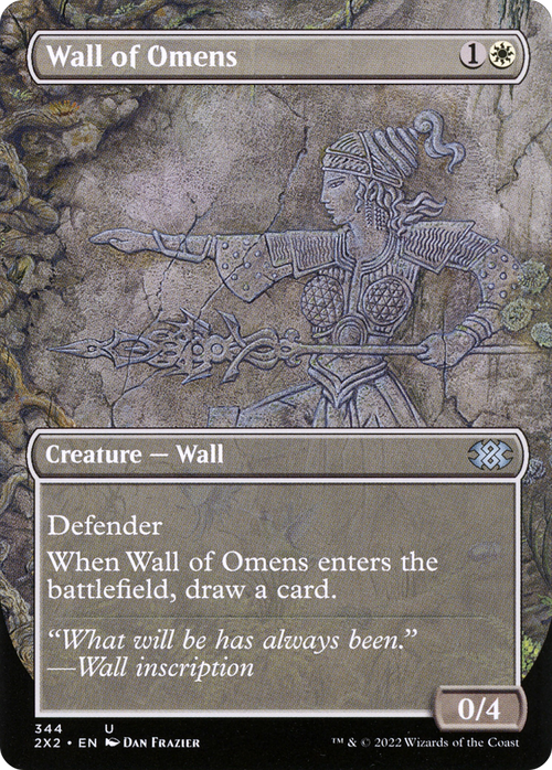 Wall of Omens (Borderless) (2X2-344) - Double Masters 2022 Foil