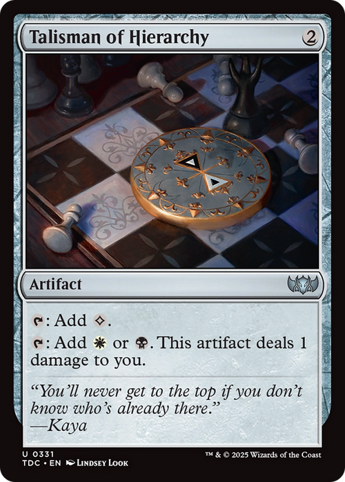 Talisman of Hierarchy (TDC-331) - Commander: Tarkir: Dragonstorm