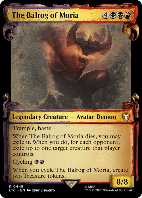 The Balrog of Moria (Showcase Scrolls) (LTC-449) - Tales of Middle-earth Commander: (Showcase) Foil