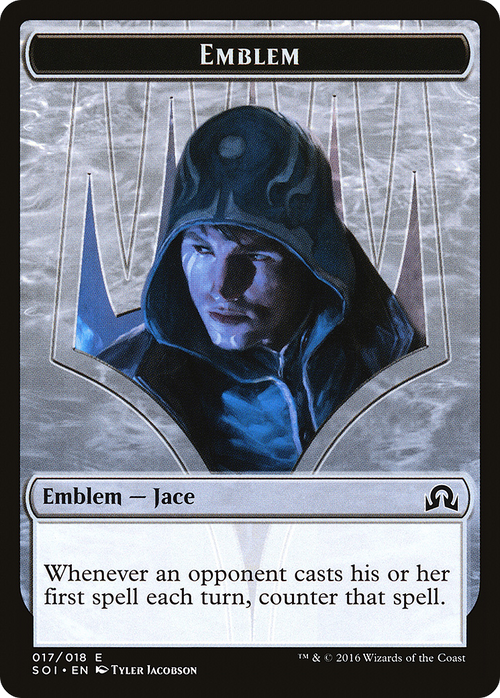 Jace, Unraveler of Secrets Emblem (SOI-017) - Shadows over Innistrad Tokens