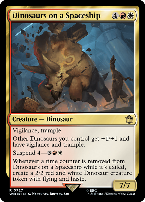 Dinosaurs on a Spaceship (Surge Foil) (WHO-727) - Doctor Who Foil