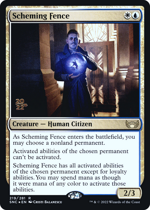 Scheming Fence (PRE-219) - Streets of New Capenna Promos Foil