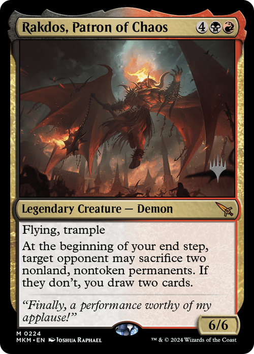 Rakdos, Patron of Chaos (PPMKM-224) - Murders at Karlov Manor Promos Foil