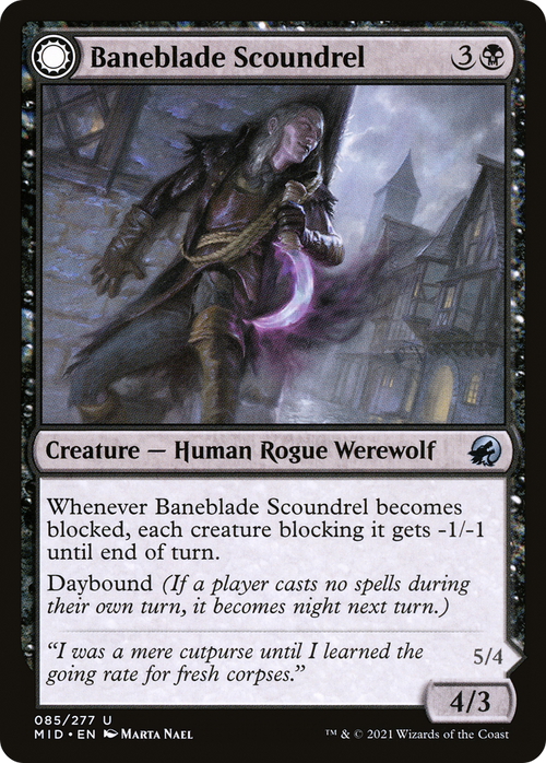 Baneblade Scoundrel (MID-085) - Innistrad: Midnight Hunt: (Double Faced Transform)