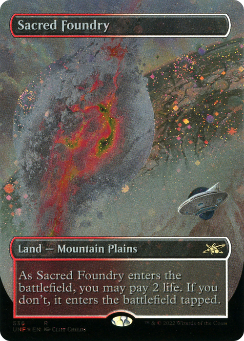 Sacred Foundry (Borderless) (Galaxy Foil) (UNF-536) - Unfinity Foil
