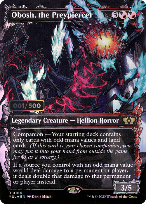 Obosh, the Preypiercer (Serial Numbered) (MUL-184) - Multiverse Legends: (Showcase) (Borderless) Foil
